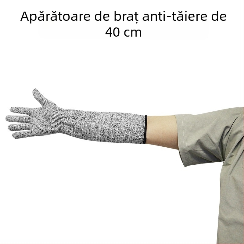 Manșete extinse rezistente la tăieturi, HPPE nivel 5, protecție a antebrațului împotriva zgârieturilor, anti-mușcături, anti-perforație, mănuși de protecție pentru șantier