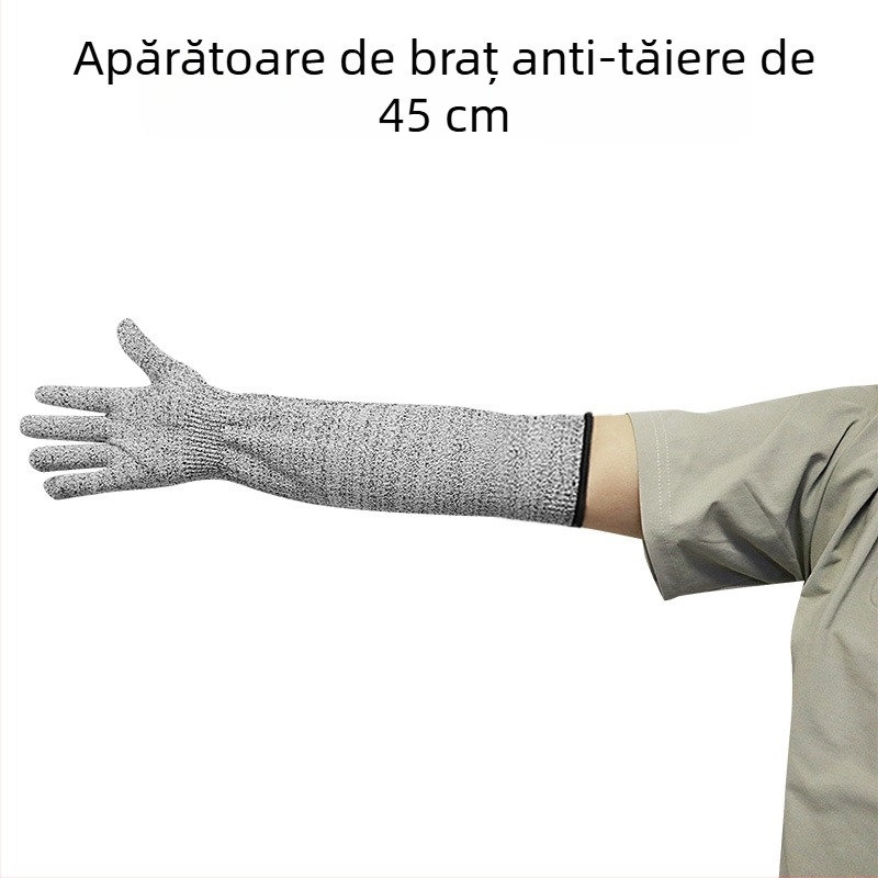 Manșete extinse rezistente la tăieturi, HPPE nivel 5, protecție a antebrațului împotriva zgârieturilor, anti-mușcături, anti-perforație, mănuși de protecție pentru șantier