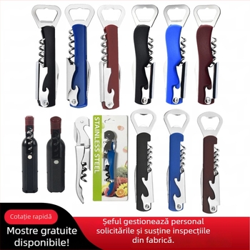 Deschizător de sticle de vin roșu cu cuțit în formă de cal marin, magnet pentru frigider, deschizător pliabil, deschizător multifuncțional pentru capace