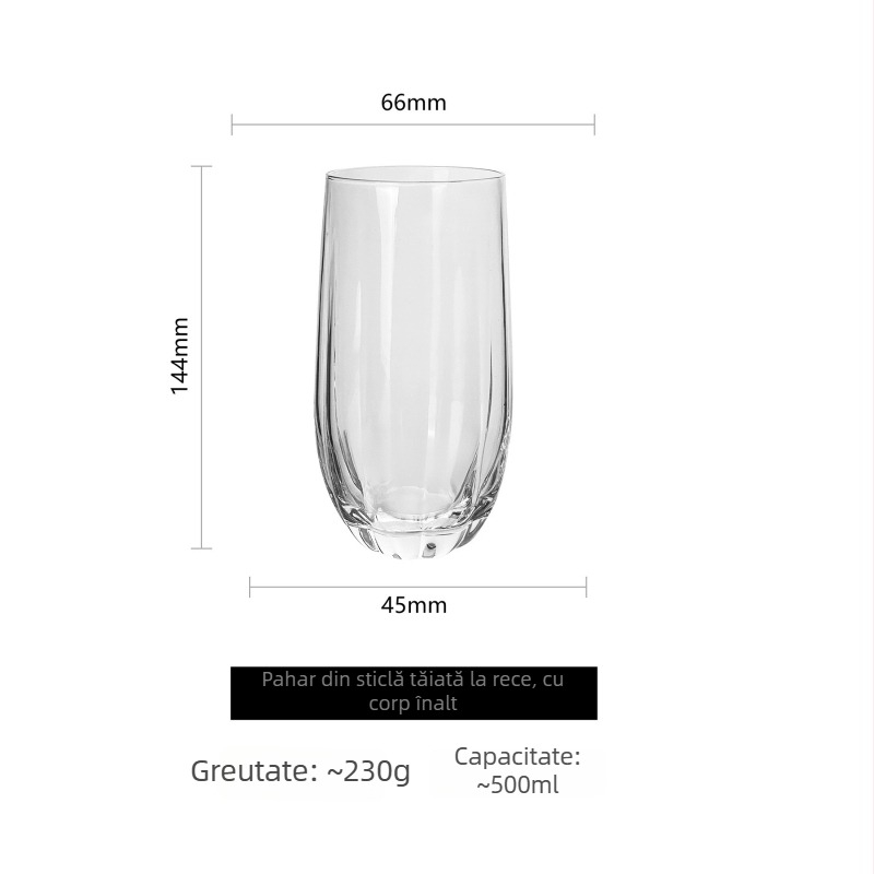Pahar din sticla prismă, design minimalist, pentru apă și băuturi — utilizare casnică, ceai și whisky și lichior