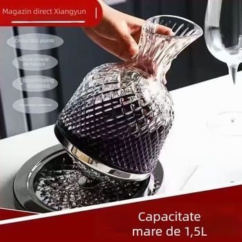 Set de decantare pentru vin roșu din cristal, cu pahare rotative și auto-stabilizare – lux modern pentru casă
