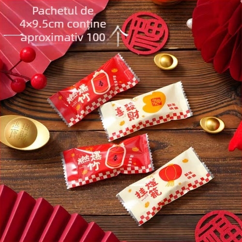 Pungă de ambalare Nugat cu model fulg de zăpadă – stil pungă cafea, ambalaj premium pentru bomboane caramelizate și migdale