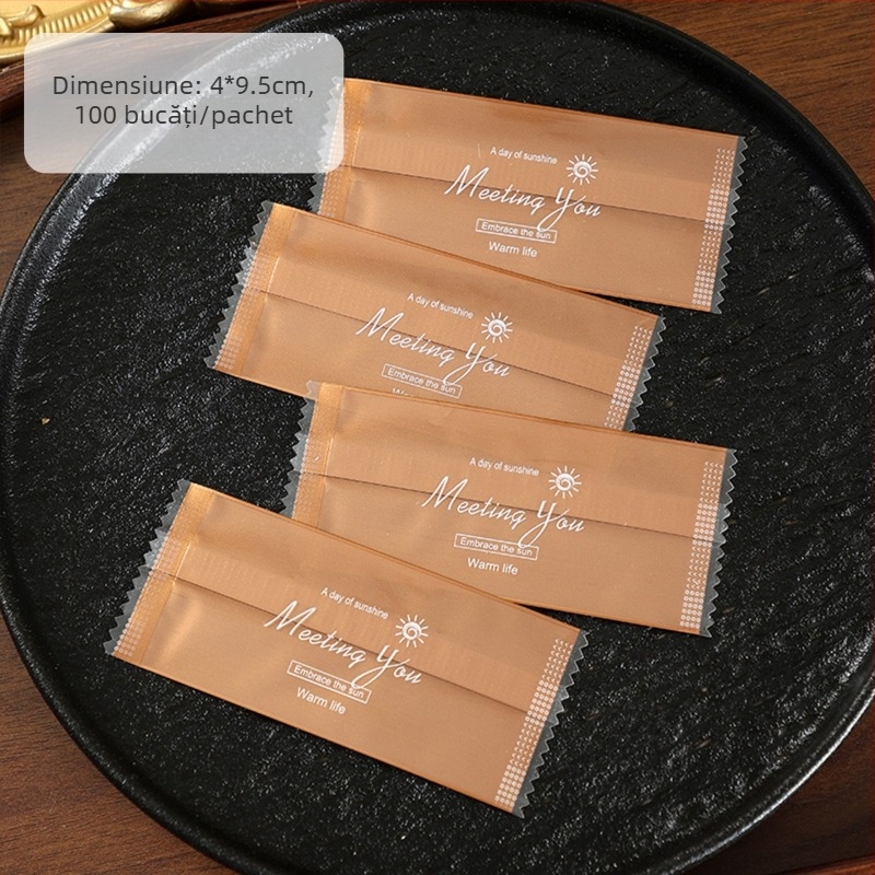 Pungă de ambalare Nugat cu model fulg de zăpadă – stil pungă cafea, ambalaj premium pentru bomboane caramelizate și migdale