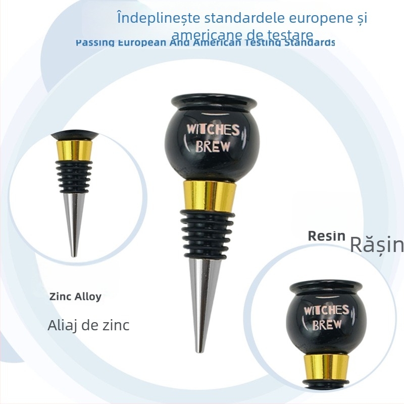 Dop din aliaj de zinc, electroplacat în două nuanțe, pentru sticle de vin roșu și whisky – accesorii pentru bar