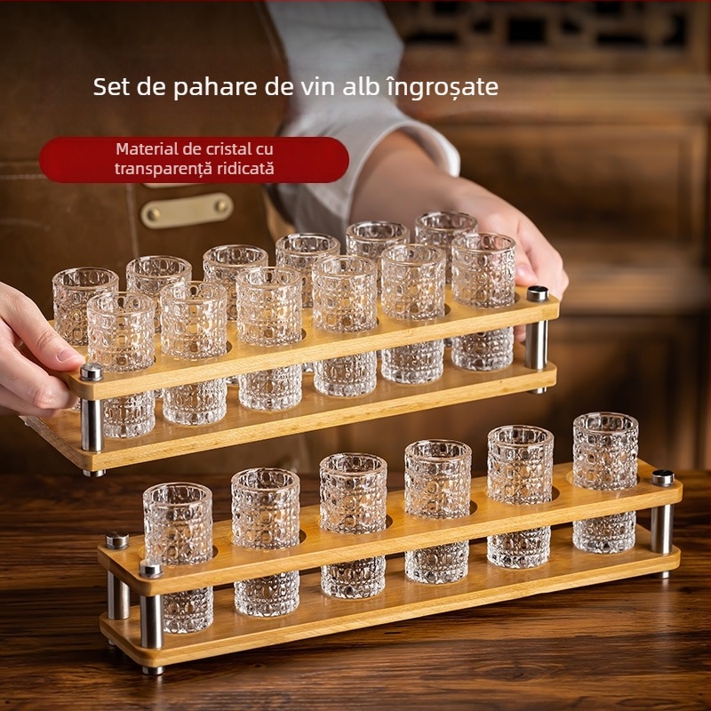 Set de pahare din cristal îngroșat pentru băuturi spirtoase, pahare mici pentru uz casnic, pahare de porție cu dozator