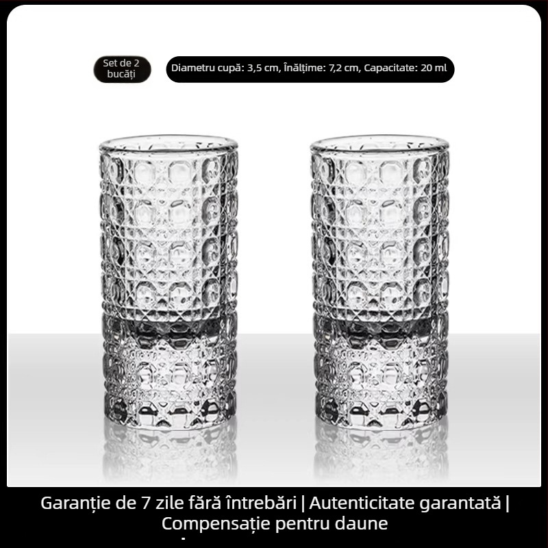 Set de pahare din cristal îngroșat pentru băuturi spirtoase, pahare mici pentru uz casnic, pahare de porție cu dozator