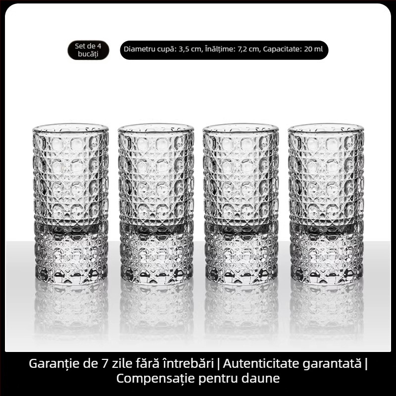 Set de pahare din cristal îngroșat pentru băuturi spirtoase, pahare mici pentru uz casnic, pahare de porție cu dozator