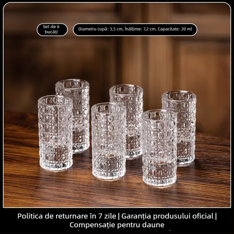 Set de pahare din cristal îngroșat pentru băuturi spirtoase, pahare mici pentru uz casnic, pahare de porție cu dozator