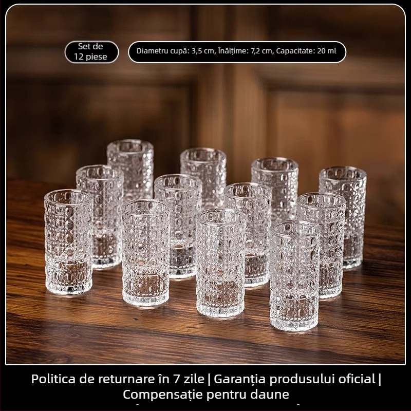 Set de pahare din cristal îngroșat pentru băuturi spirtoase, pahare mici pentru uz casnic, pahare de porție cu dozator