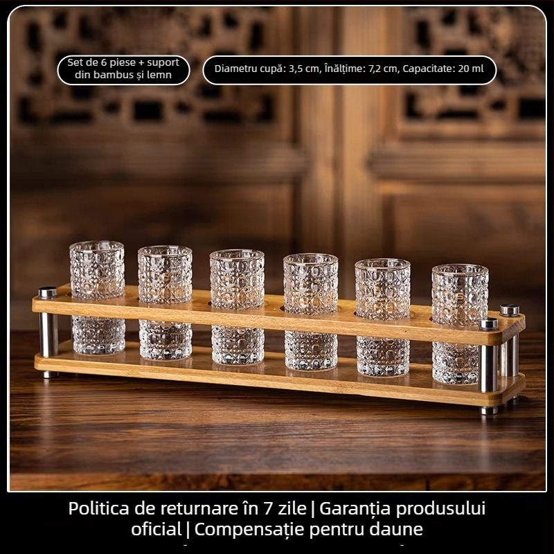 Set de pahare din cristal îngroșat pentru băuturi spirtoase, pahare mici pentru uz casnic, pahare de porție cu dozator