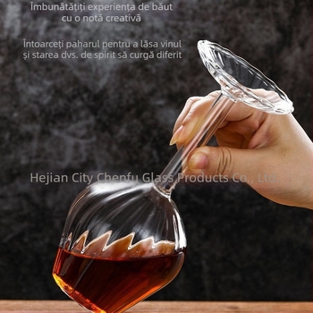 Set de pahare pentru șampanie și vin cu decantor, sticlă borosilikat rezistentă la căldură, pahare inversate, design creativ pentru vin roșu
