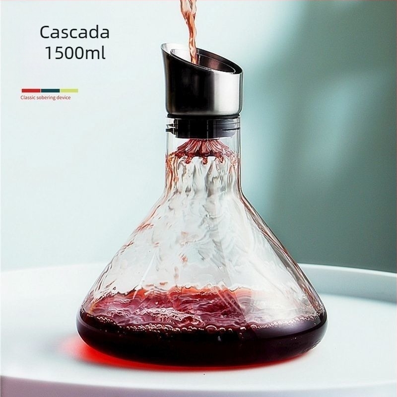 Decantor de vin roșu din cristal fără plumb, în formă de harpă, gură înclinată în formă de U, pentru uz casnic