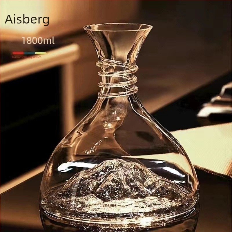 Decantor de vin roșu din cristal fără plumb, în formă de harpă, gură înclinată în formă de U, pentru uz casnic