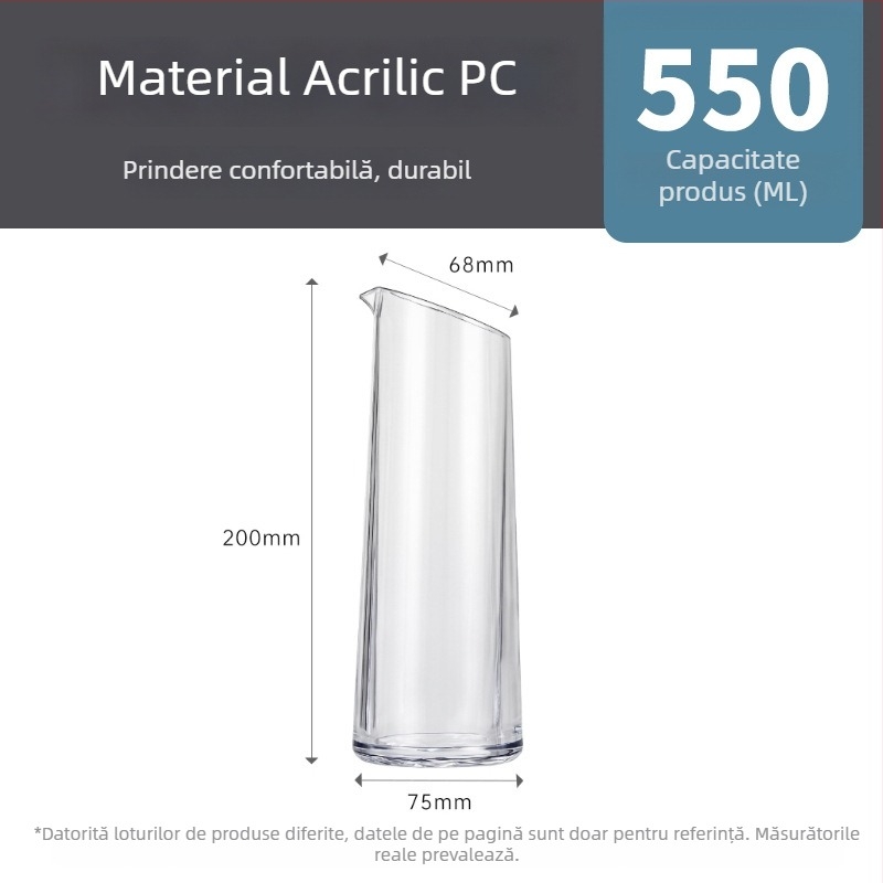Decantor acrilic, 500 ml, pahar diamant, rezistent la spargere