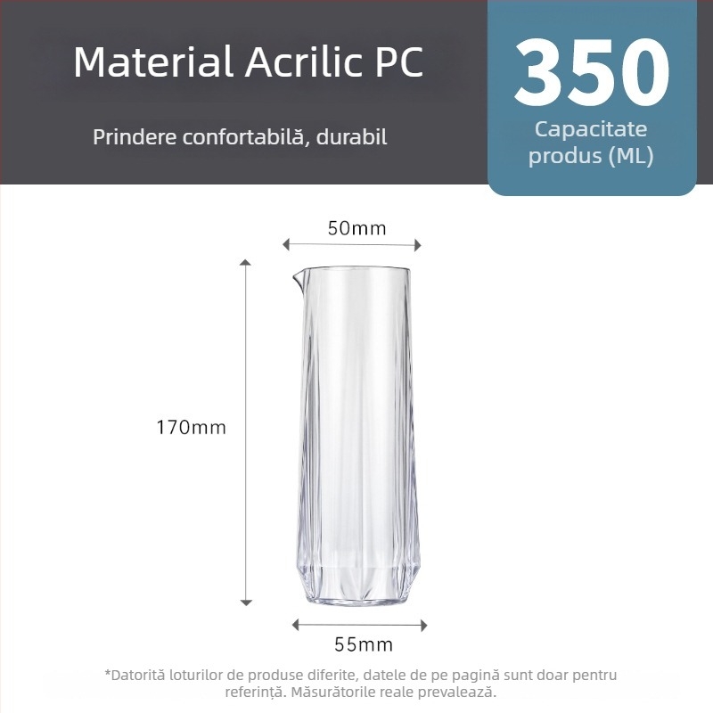 Decantor acrilic, 500 ml, pahar diamant, rezistent la spargere