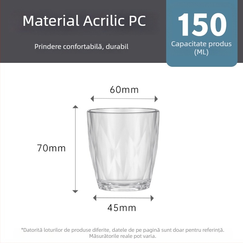 Decantor acrilic, 500 ml, pahar diamant, rezistent la spargere