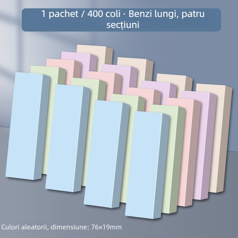 Note adezive colorate mari, cu linii, pentru studenți – bloc de notițe detașabil