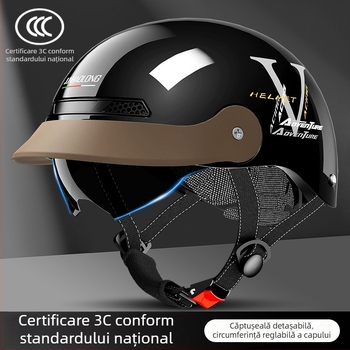 Junhaolong cască pentru bicicletă electrică, certificare 3C, model half-helmet, pentru bărbați și femei, protecție solară de vară, utilizare în toate anotimpurile