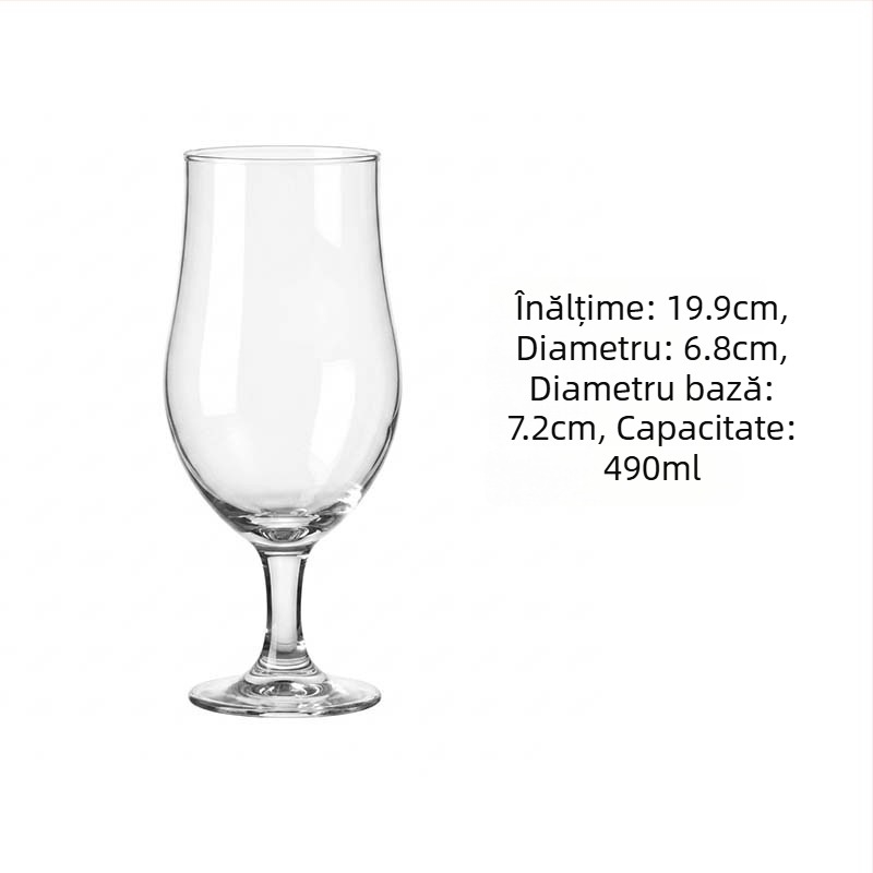 Pahar înalt, în formă de lalea, pentru cocktailuri, sucuri și băuturi reci