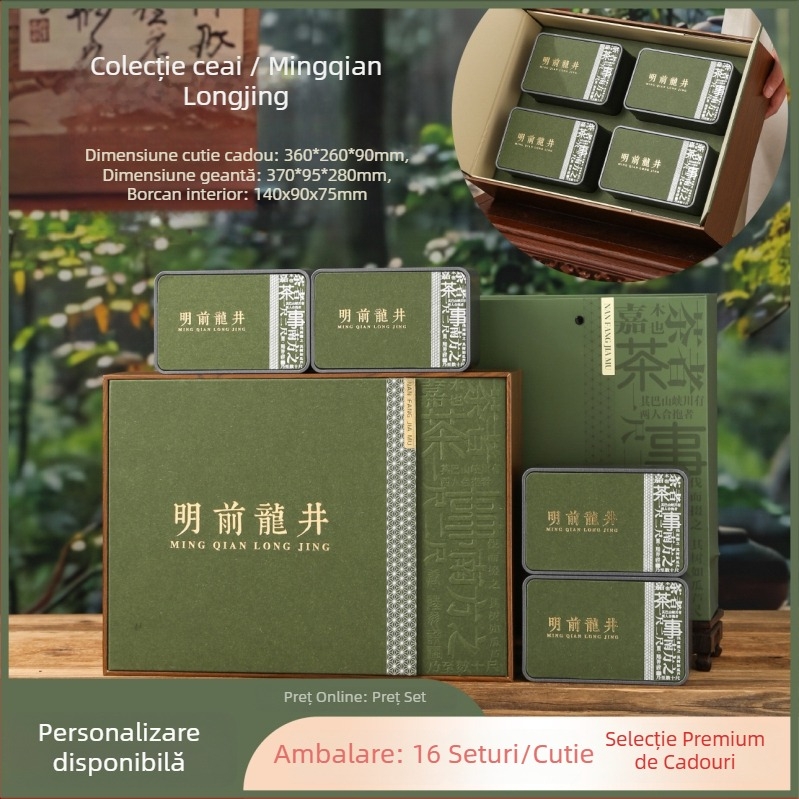 Set de cadouri ceai verde cu Mingqian Longjing, Maojian și Biluo Chun – cutie cadou goală