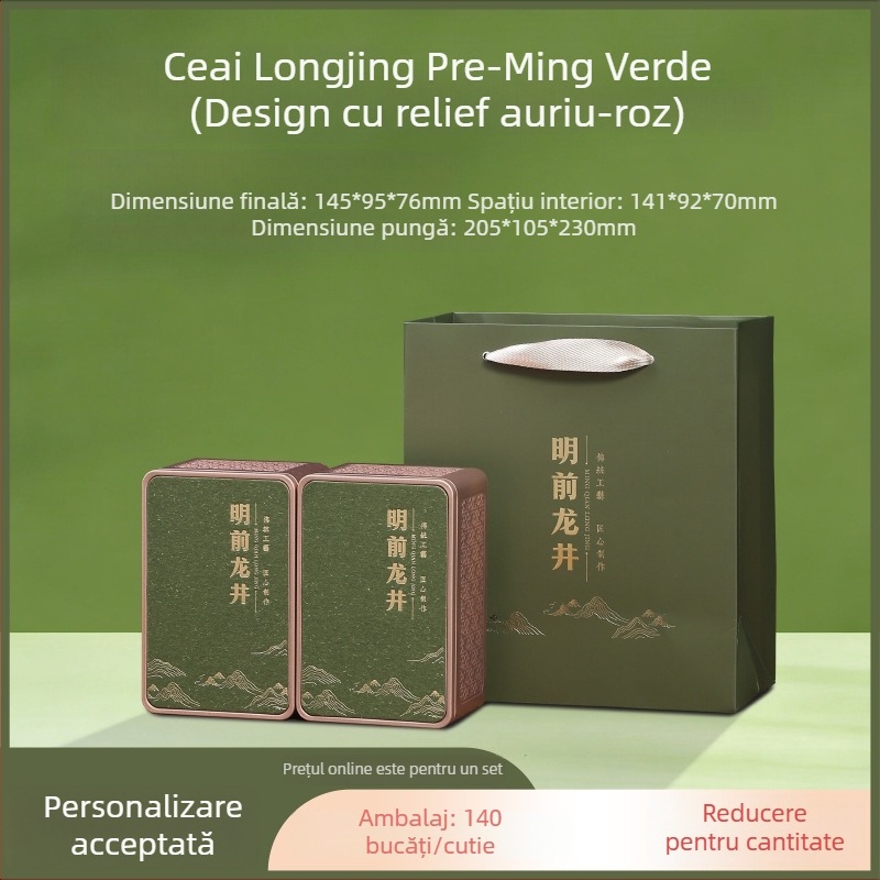 Set de cadouri ceai verde cu Mingqian Longjing, Maojian și Biluo Chun – cutie cadou goală