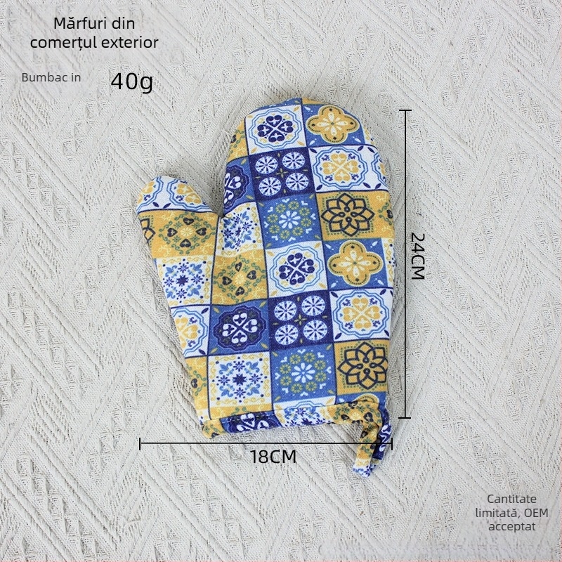 Mănuși groase pentru cuptor cu microunde, anti-arși, antiderapante, rezistente la temperaturi înalte, izolație termică, pentru bucătărie și coacere, din bumbac-lin, 24 cm, stil japonez
