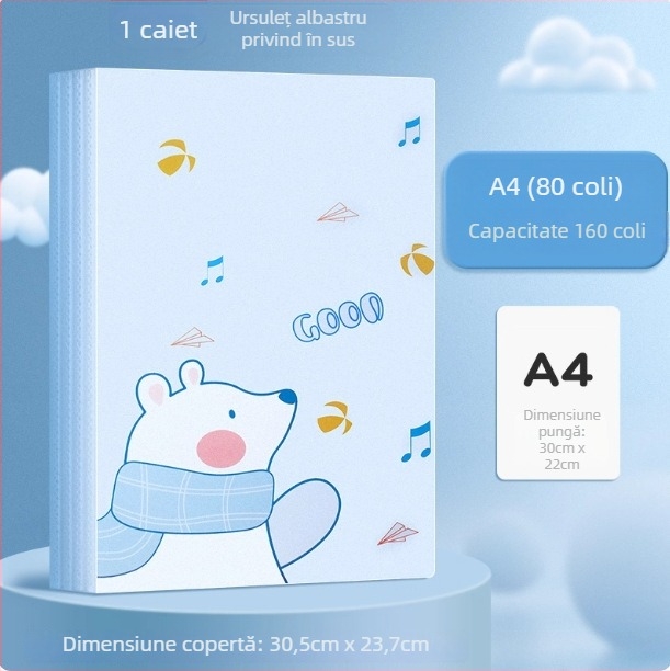 Mapă din plastic A4 cu design animat, pentru teste și certificate, buzunare transparente pentru inserții, organizator de documente pentru elevi, multifuncțional