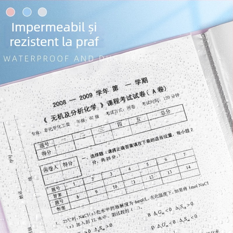 Mapă din plastic A4 cu design animat, pentru teste și certificate, buzunare transparente pentru inserții, organizator de documente pentru elevi, multifuncțional