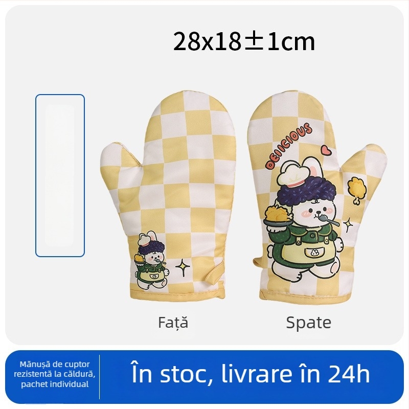 Mănuși drăguțe pentru coacere pentru femei, mănuși de bucătărie pentru cuptor de înaltă calitate, anti-arsire pentru cuptor cu microunde, groase și izolate