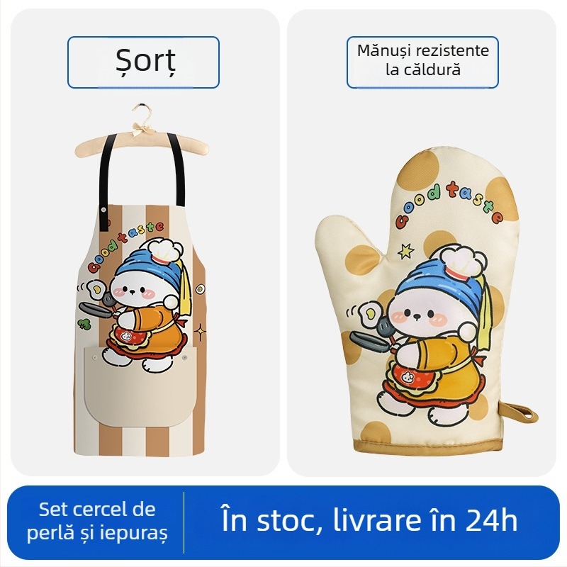 Mănuși drăguțe pentru coacere pentru femei, mănuși de bucătărie pentru cuptor de înaltă calitate, anti-arsire pentru cuptor cu microunde, groase și izolate