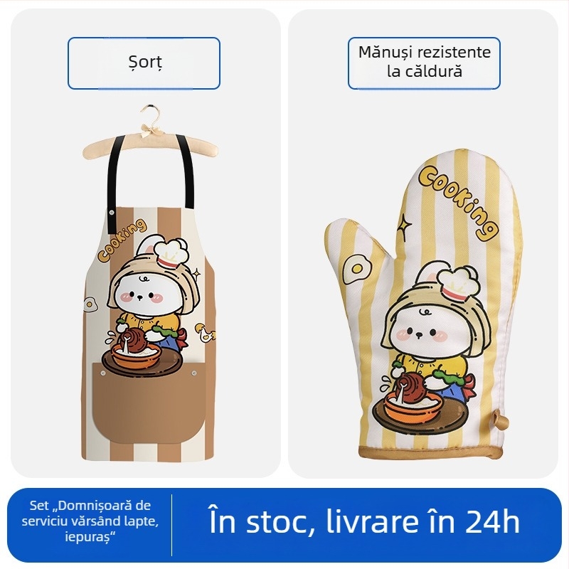 Mănuși drăguțe pentru coacere pentru femei, mănuși de bucătărie pentru cuptor de înaltă calitate, anti-arsire pentru cuptor cu microunde, groase și izolate