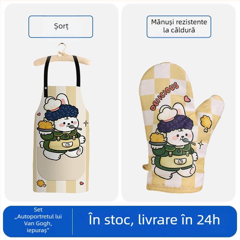 Mănuși drăguțe pentru coacere pentru femei, mănuși de bucătărie pentru cuptor de înaltă calitate, anti-arsire pentru cuptor cu microunde, groase și izolate