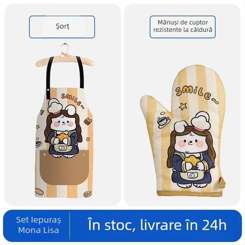Mănuși drăguțe pentru coacere pentru femei, mănuși de bucătărie pentru cuptor de înaltă calitate, anti-arsire pentru cuptor cu microunde, groase și izolate