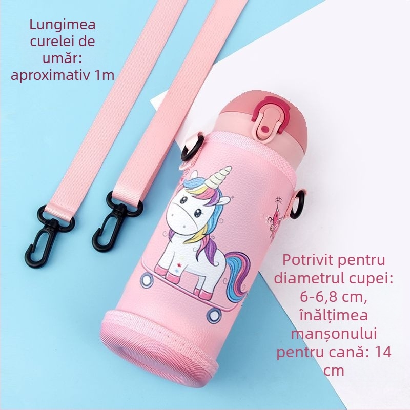 Husă din piele pentru cană cu curea – protecție izolată pentru pahare
