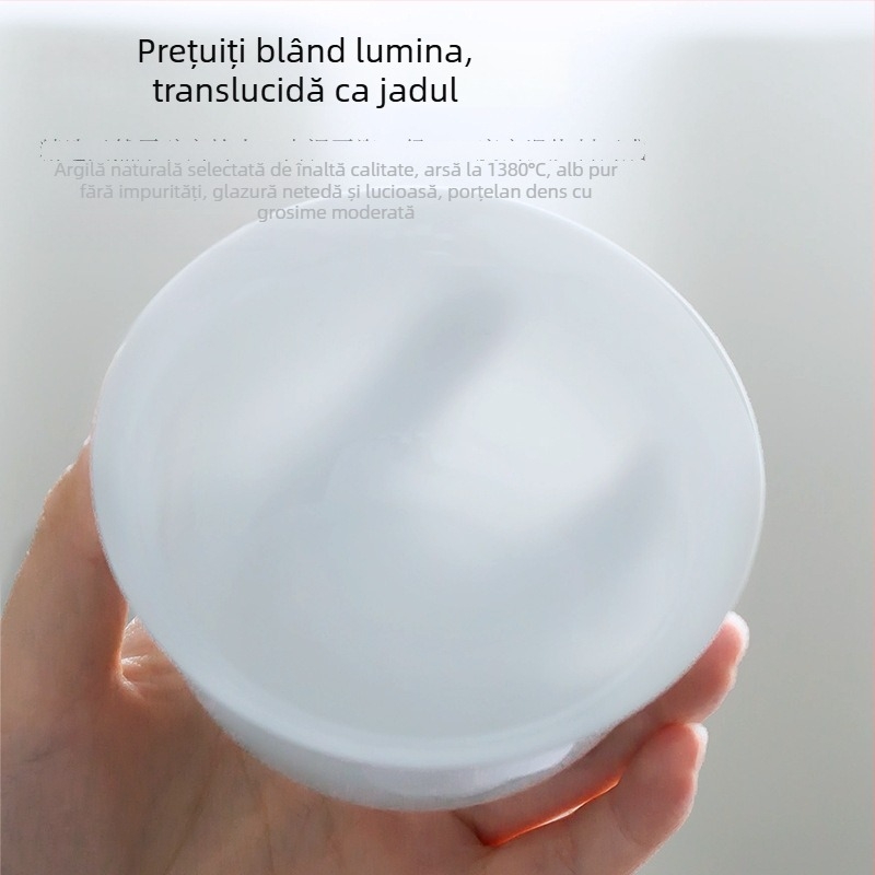 Gaiwan din porțelan alb Jingdezhen cu capac, bol de ceai mare, set ceramic pentru ceai, design minimalist