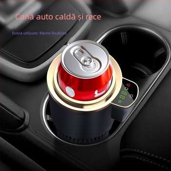 Cană auto cu controlul temperaturii, răcire și încălzire rapide, afișaj inteligent al temperaturii, încălzitor portabil pentru lapte, termos 12V