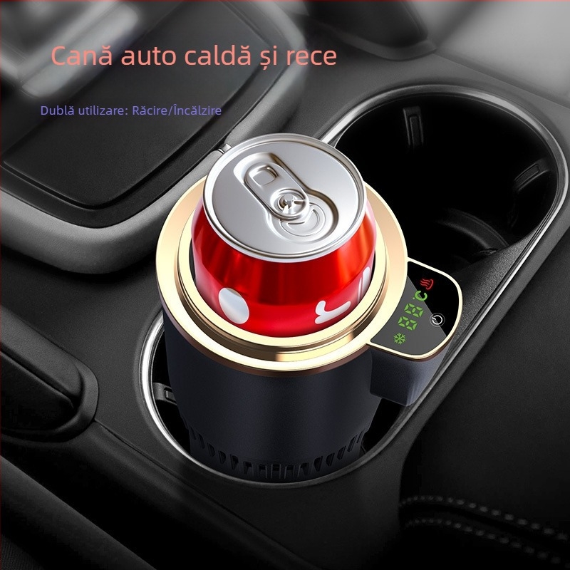 Cană auto cu controlul temperaturii, răcire și încălzire rapide, afișaj inteligent al temperaturii, încălzitor portabil pentru lapte, termos 12V