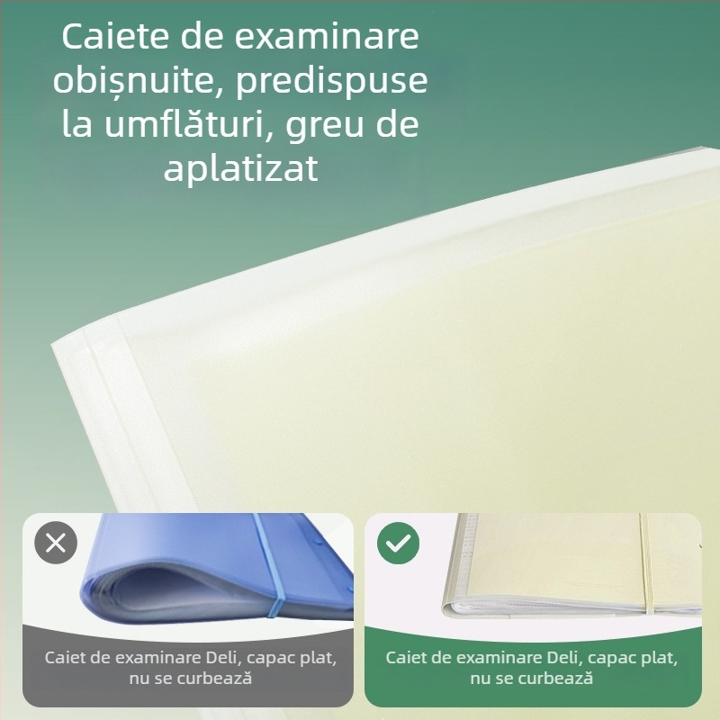 Deli PQ12 Mapă A3 cu inserții transparente pentru foi, organizator de lucrări de examen