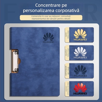 Dosar A4 pentru documente cu husă PU, sistem de prindere pentru foi detașabile, dosar pliabil pentru documente, suport de scriere PU, imprimare logo, construcție îngroșată