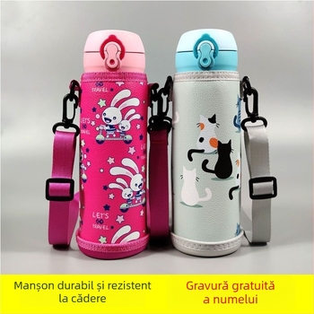 Husă pentru termos pentru copii, protecție universală a băuturii, curea crossbody, 350–500 ml