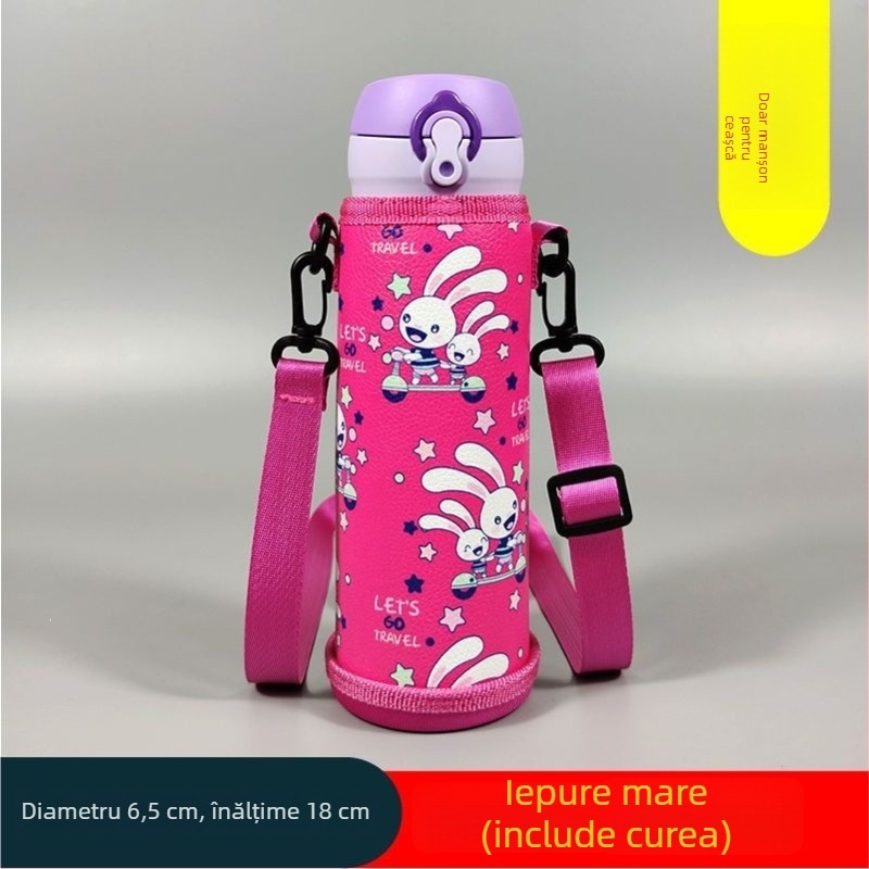 Husă pentru termos pentru copii, protecție universală a băuturii, curea crossbody, 350–500 ml
