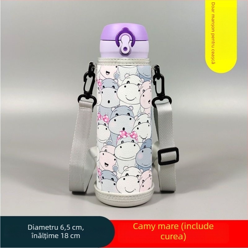 Husă pentru termos pentru copii, protecție universală a băuturii, curea crossbody, 350–500 ml