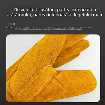 Mănuși de sudură din piele de vițel integrală — moi, rezistente la uzură, anti-arsuri, rezistente la temperaturi înalte, izolație termică