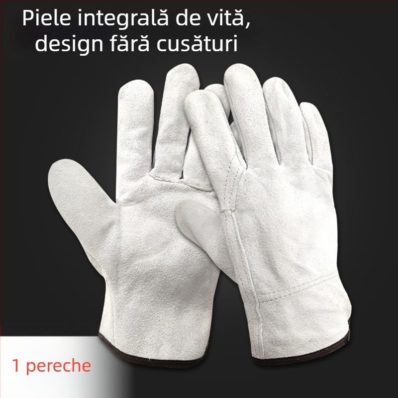 Mănuși de sudură din piele de vițel integrală — moi, rezistente la uzură, anti-arsuri, rezistente la temperaturi înalte, izolație termică