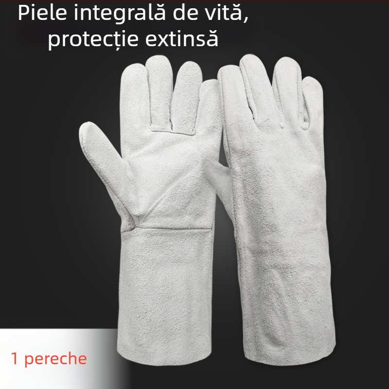Mănuși de sudură din piele de vițel integrală — moi, rezistente la uzură, anti-arsuri, rezistente la temperaturi înalte, izolație termică