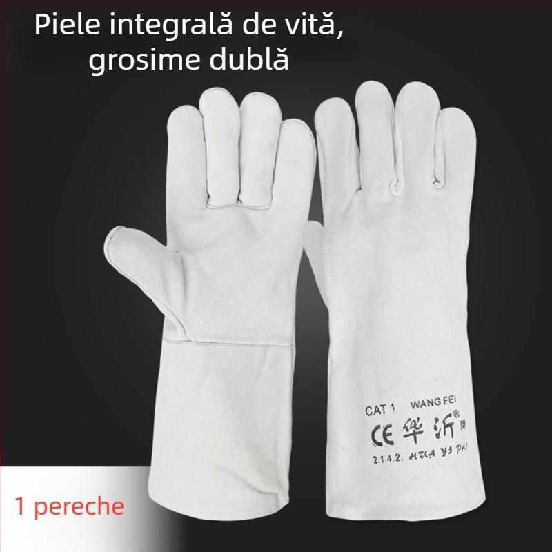 Mănuși de sudură din piele de vițel integrală — moi, rezistente la uzură, anti-arsuri, rezistente la temperaturi înalte, izolație termică