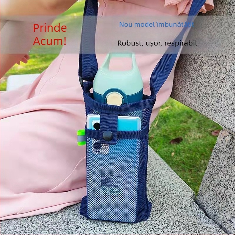 Husă transparentă pentru sticla de apă cu curea cross-body, protecție pentru sticlă de ceai cu lapte (pentru copii)