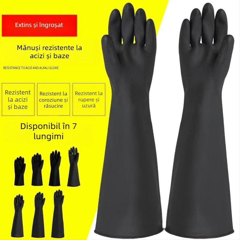 Weidie Mănuși de protecție din latex natural, lungime 50 cm/55 cm, impermeabile, anti-murdărire, rezistente la uzură, rezistente la acizi și la baze