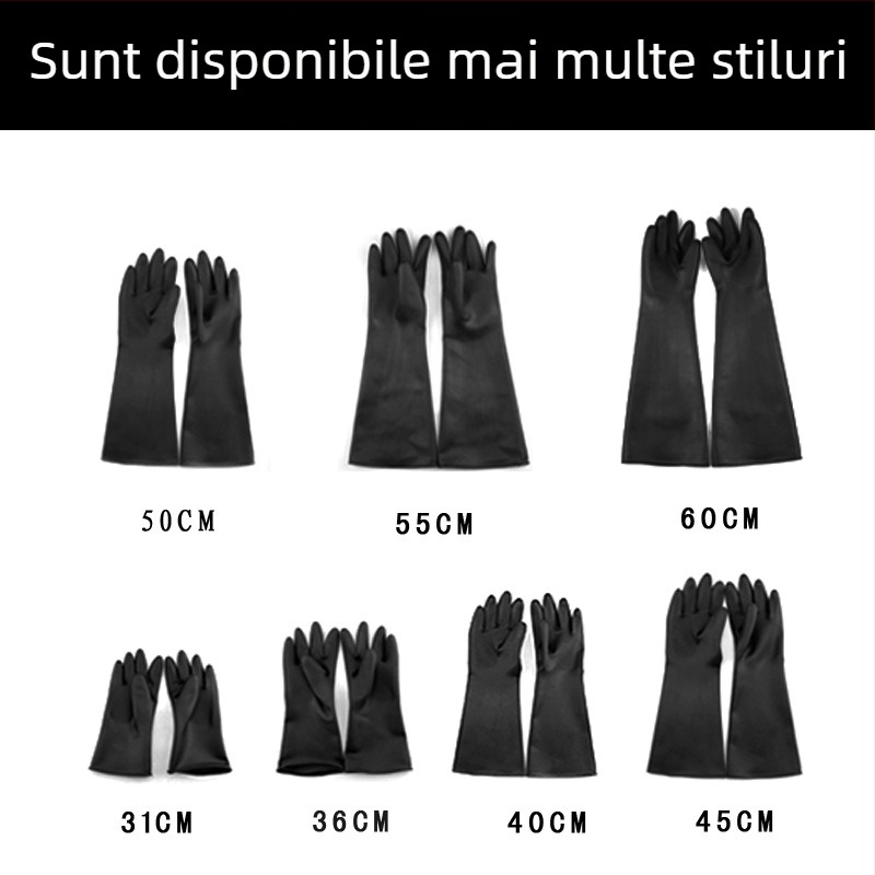 Weidie Mănuși de protecție din latex natural, lungime 50 cm/55 cm, impermeabile, anti-murdărire, rezistente la uzură, rezistente la acizi și la baze