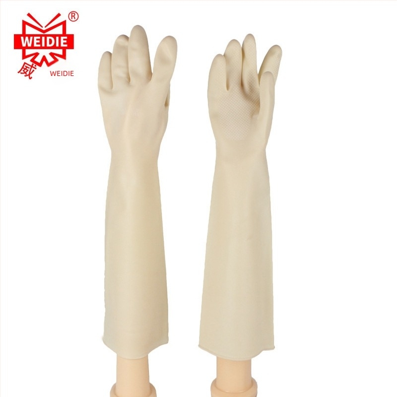 Weidie Mănuși de protecție din latex natural, lungime 50 cm/55 cm, impermeabile, anti-murdărire, rezistente la uzură, rezistente la acizi și la baze
